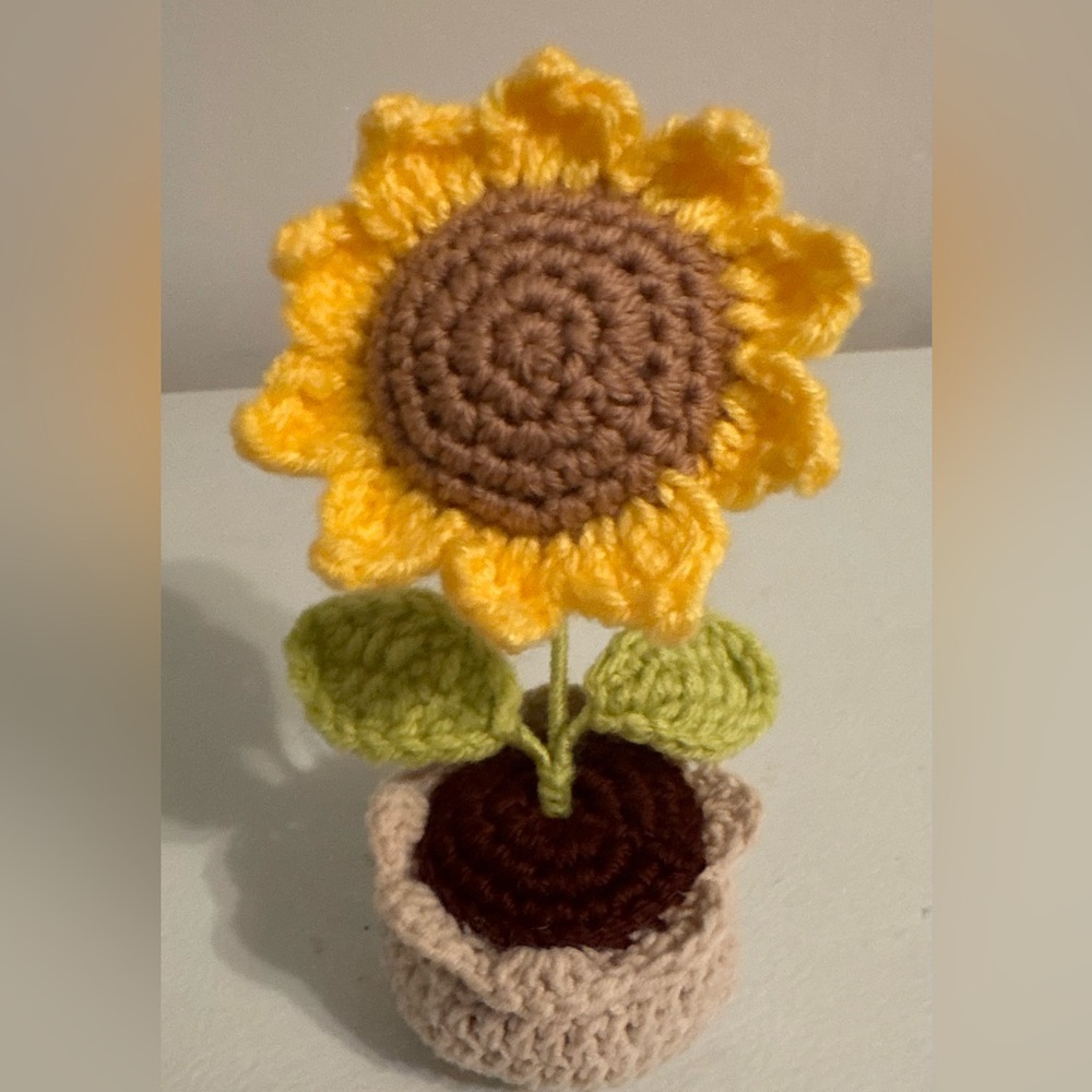 Handmade Crochet Sunflower Decor